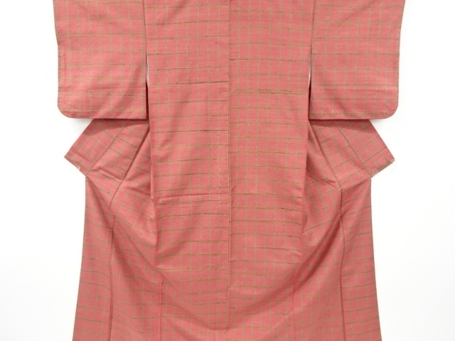 JAPANESE KIMONO / VINTAGE KIMONO / TSUMUGI / WOVEN GRID